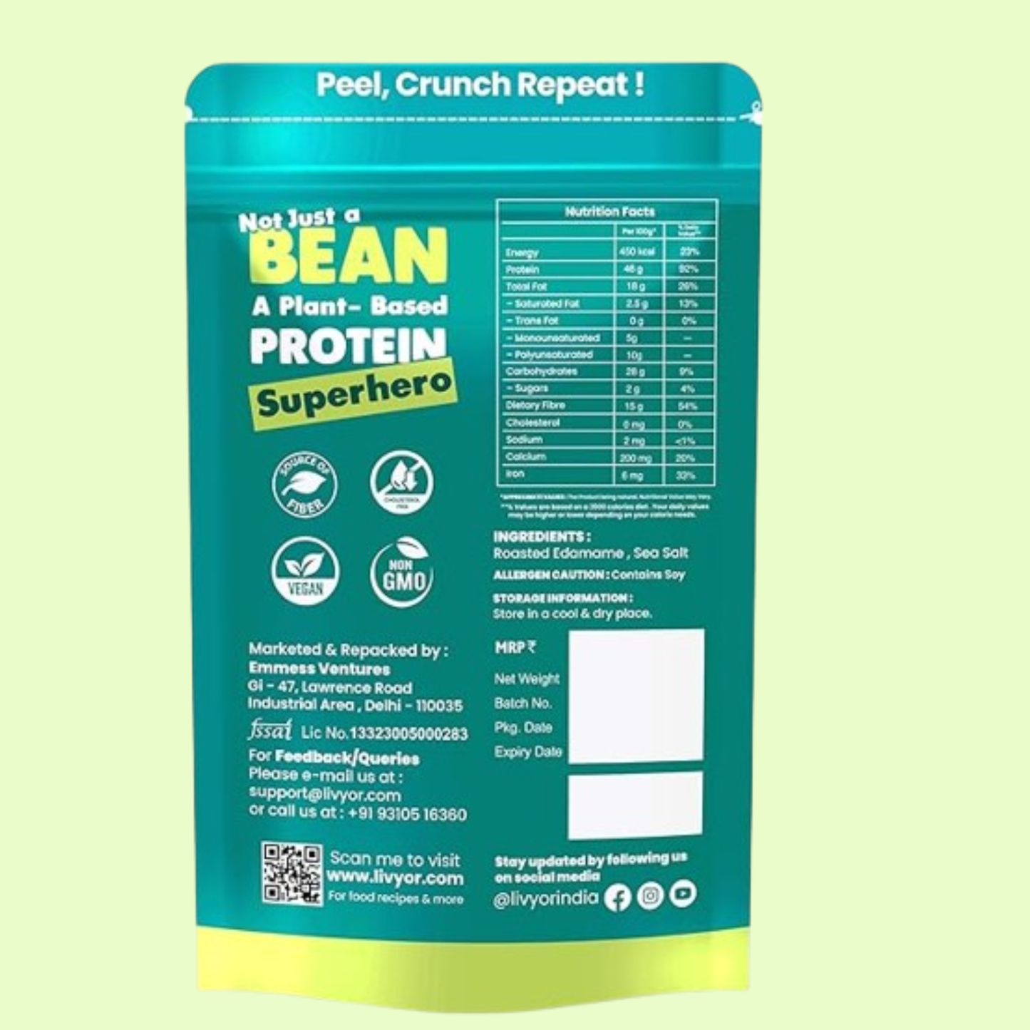 Livyor Crunch Roasted Edamame Beans LIVYOR