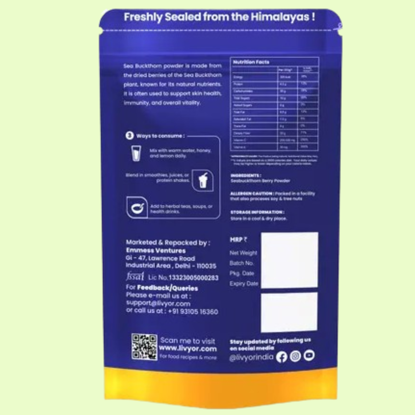 LIVYOR Sea Buckthorn Powder LIVYOR