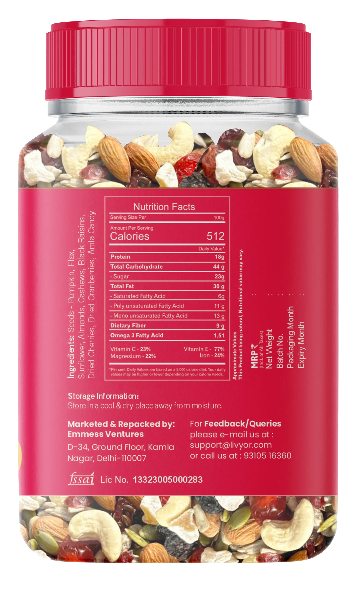 Livyor Healthy Mix Nuts, Seeds And Berries LIVYOR