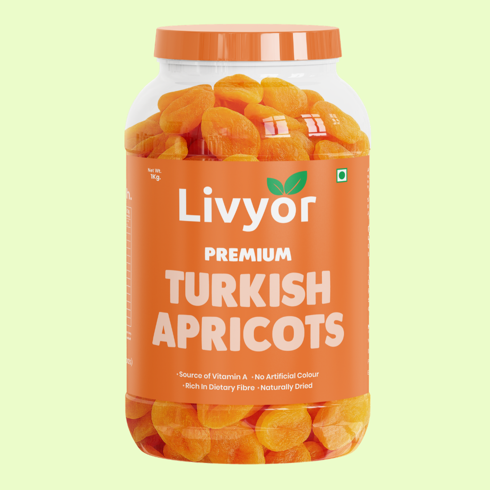 Livyor Turkish dried apricots khubani jar – side view