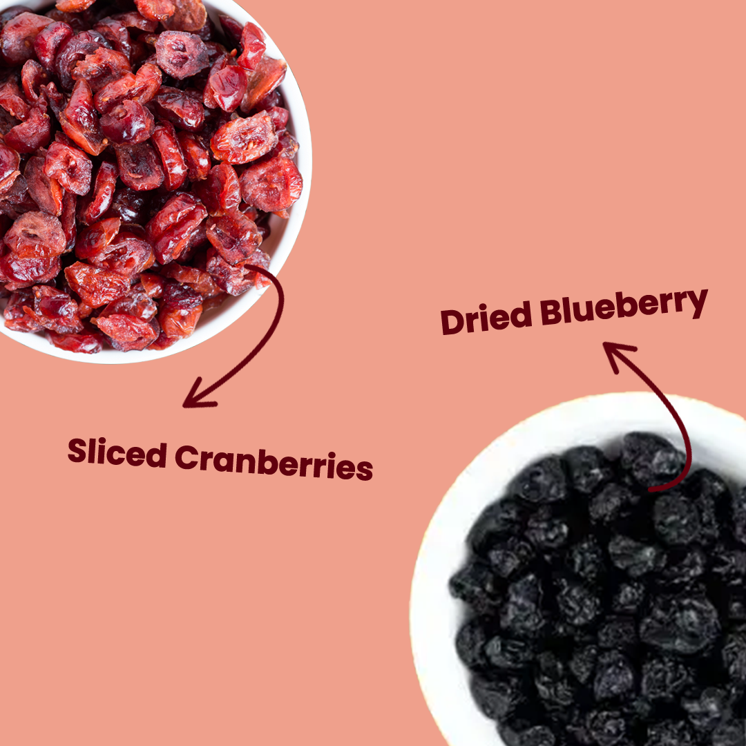 Dried Blueberries & Sliced Cranberries Combo - 200g Each