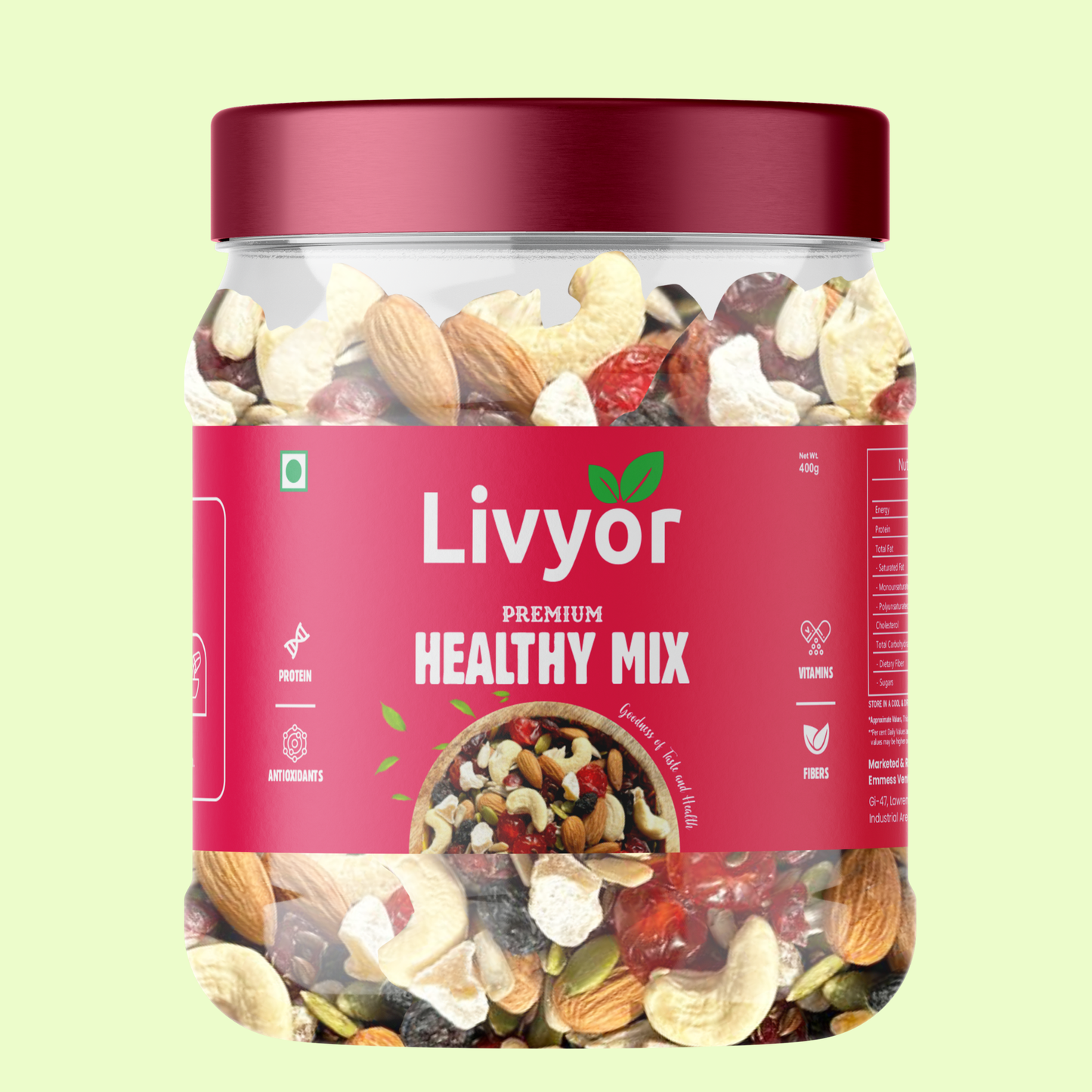 Livyor Healthy Mix Nuts, Seeds And Berries