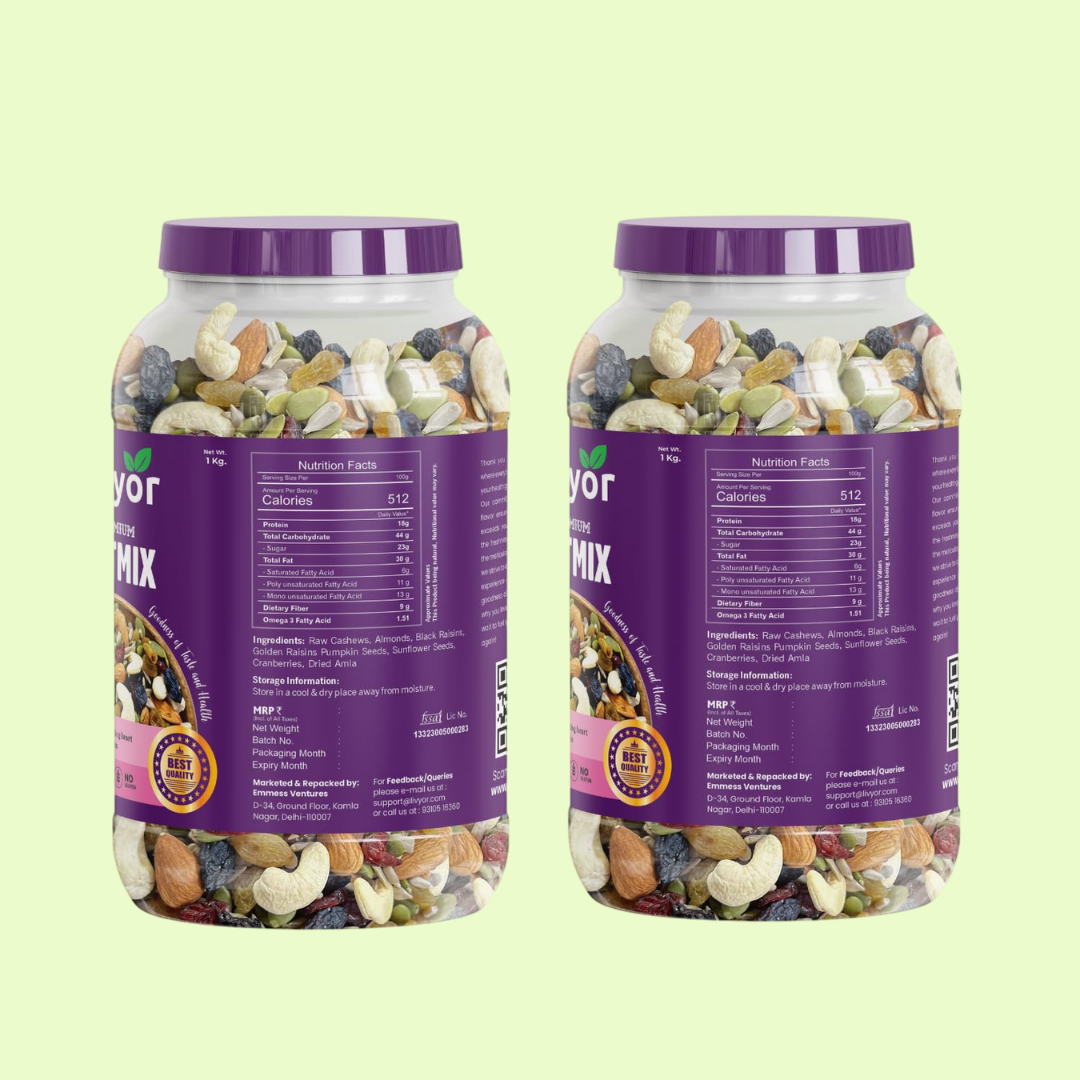 Livyor Premium Nutmix Combo - 1 Kg Each