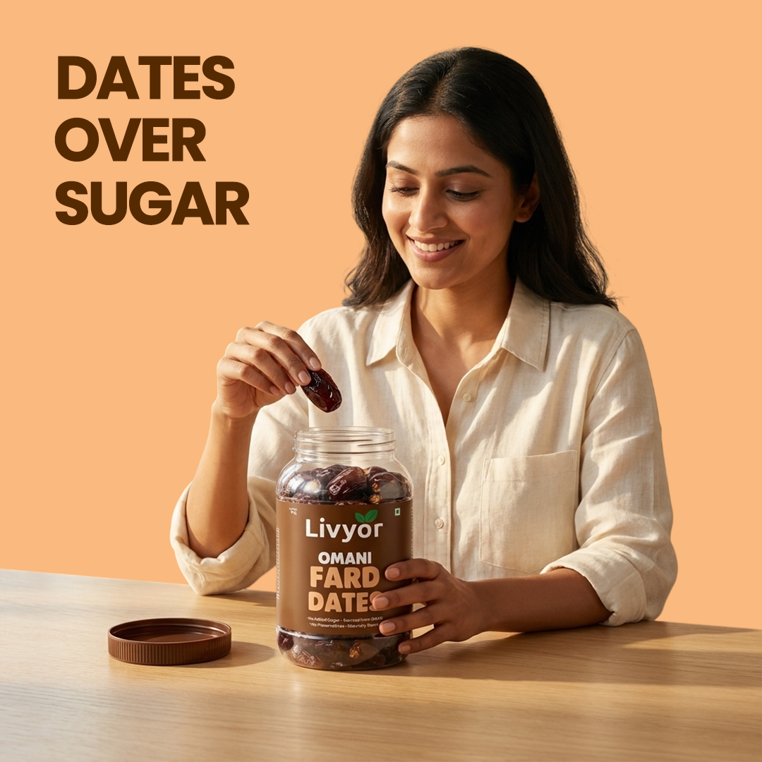 Person enjoying Livyor Fard dates khajoor