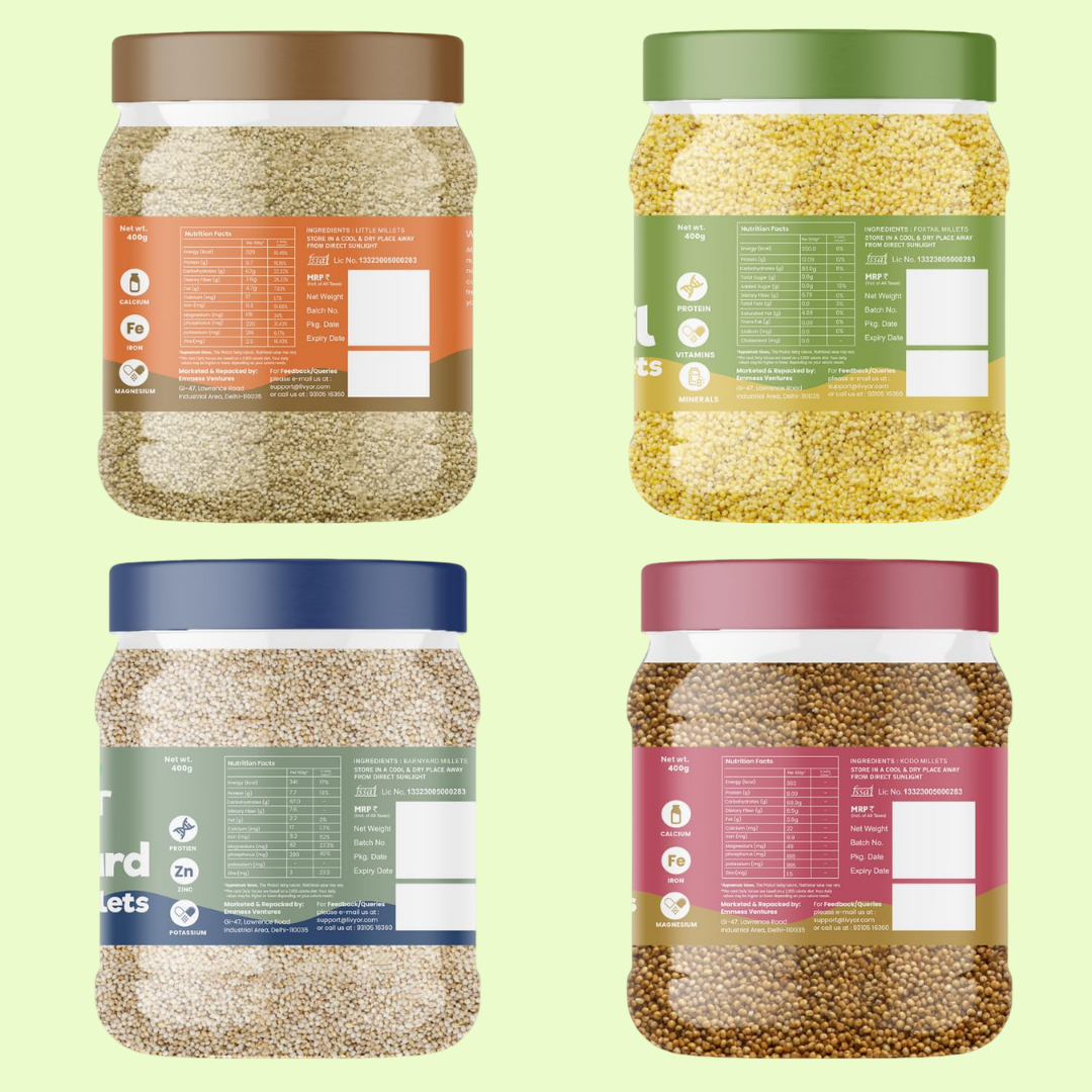 Little, Foxtail, Barnyard & Kodo Millets Combo