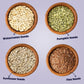 Raw Sunflower, Flax, Pumpkin and Watermelon Seeds Combo - 200g Each