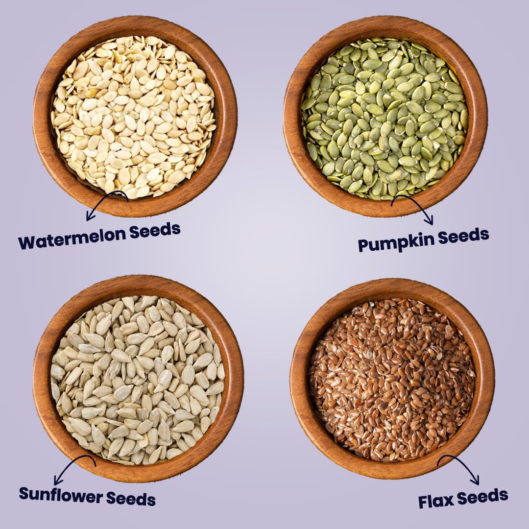 Raw Sunflower, Flax, Pumpkin and Watermelon Seeds Combo - 200g Each