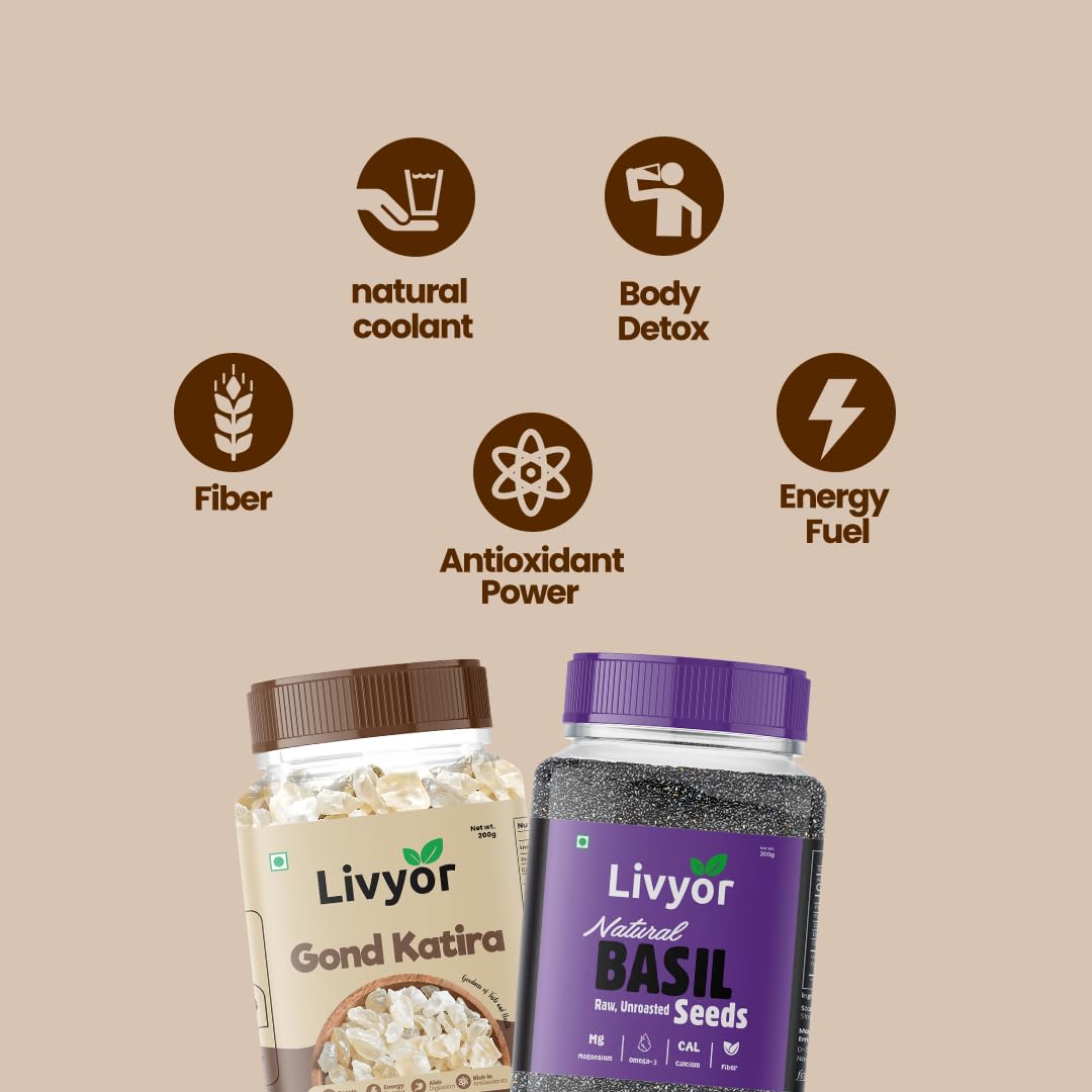 Basil Seeds & Gond Katira Combo - 200g Each