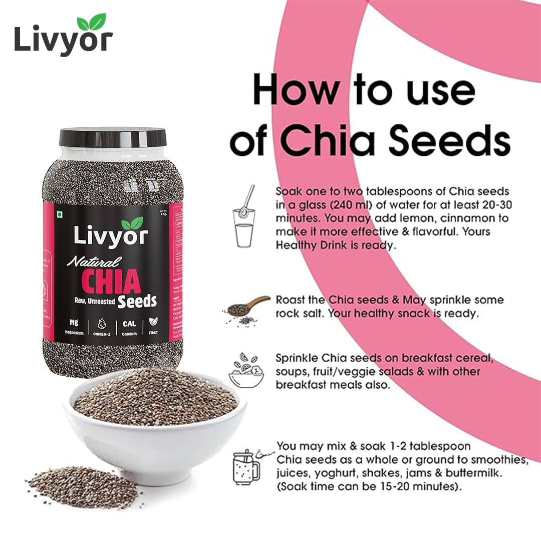 Raw Chia Seeds & Pumpkin Seeds Combo - 1 Kg Each