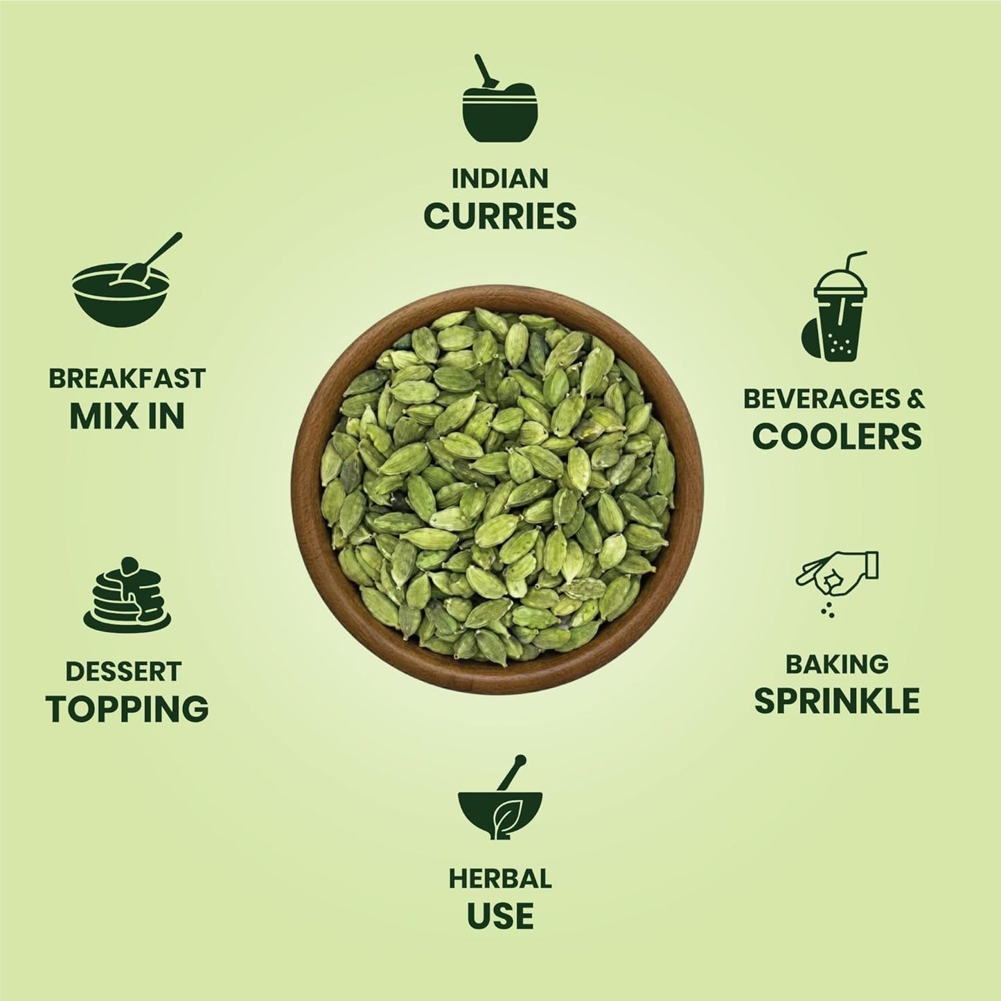 bold green elaichi whole spice