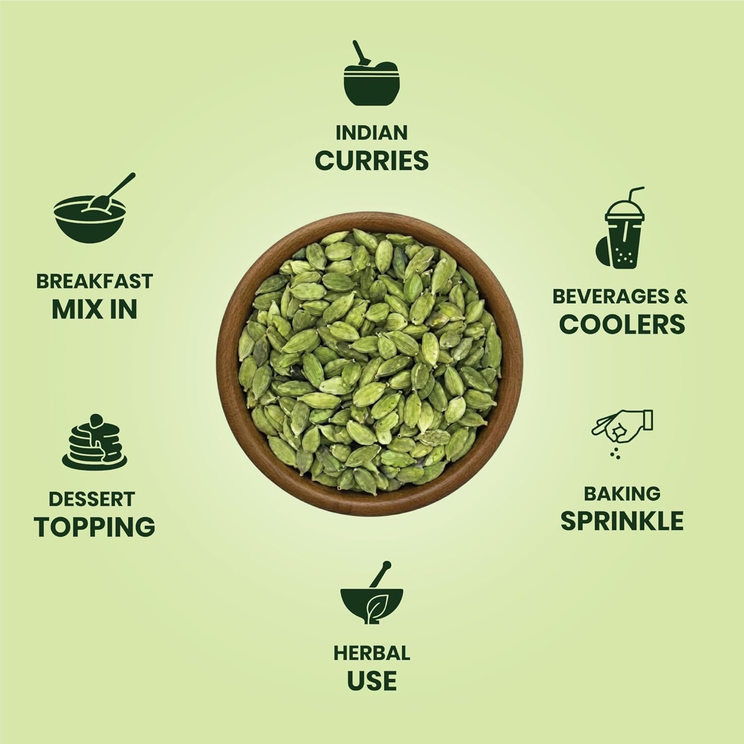bold green elaichi whole spice