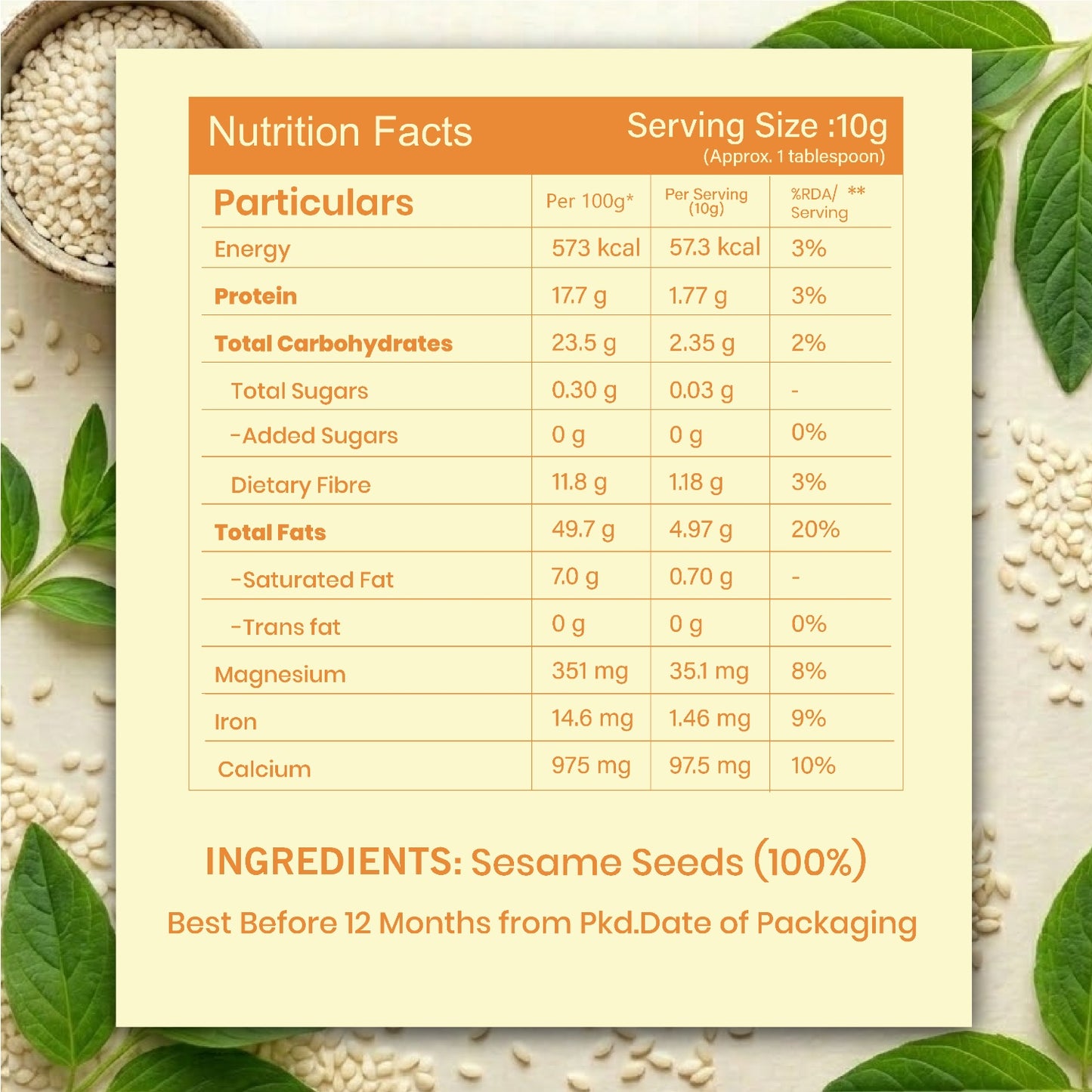 Livyor Raw Sesame Seeds