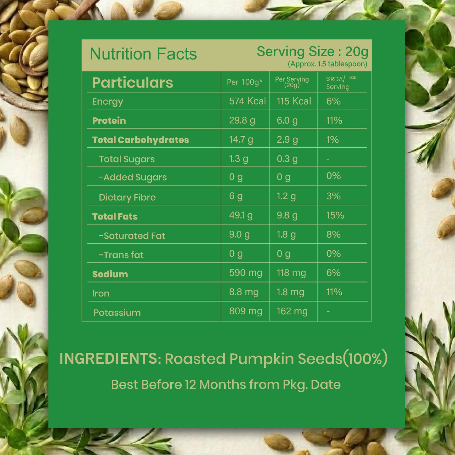 Livyor Roasted Pumpkin Seeds