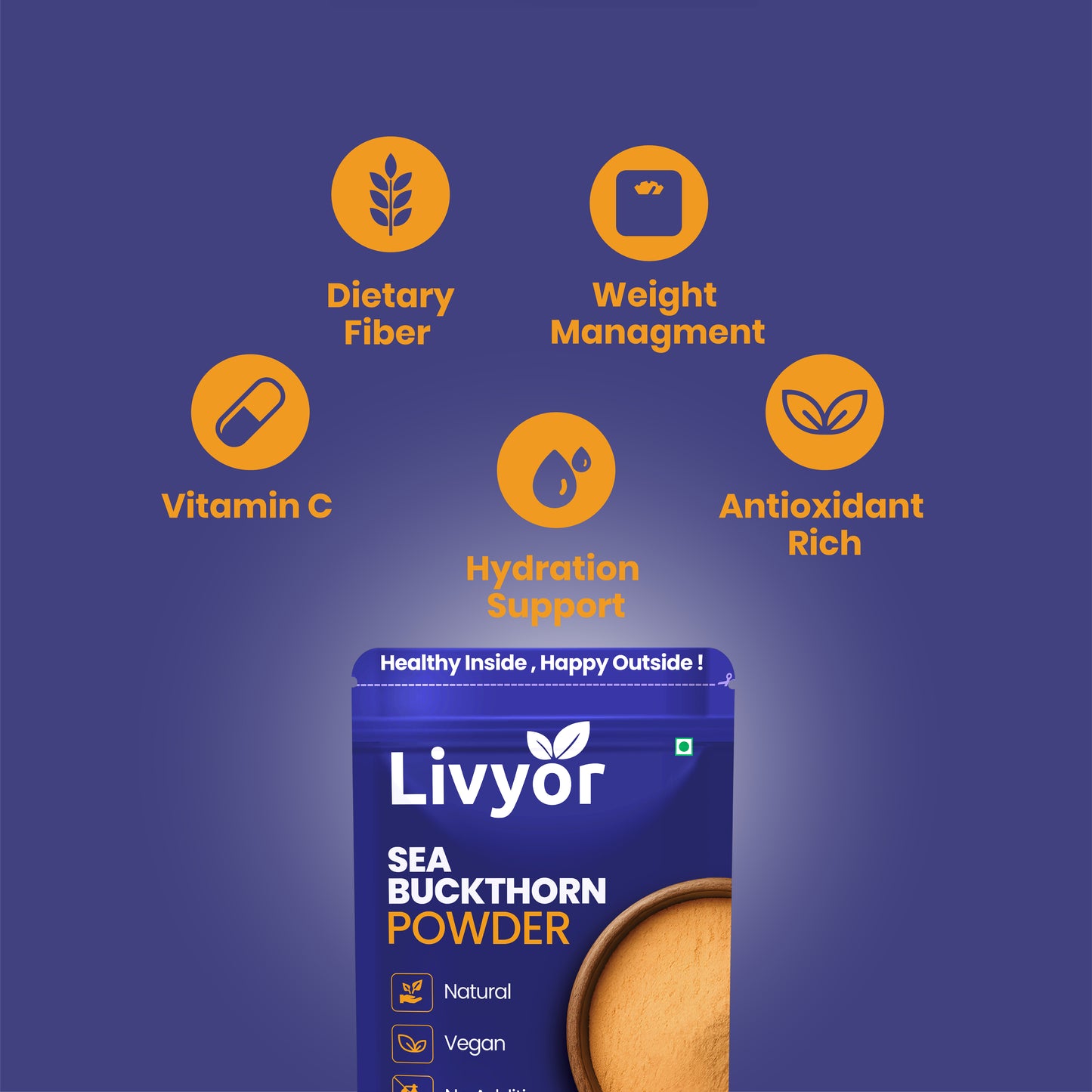 LIVYOR Sea Buckthorn Powder