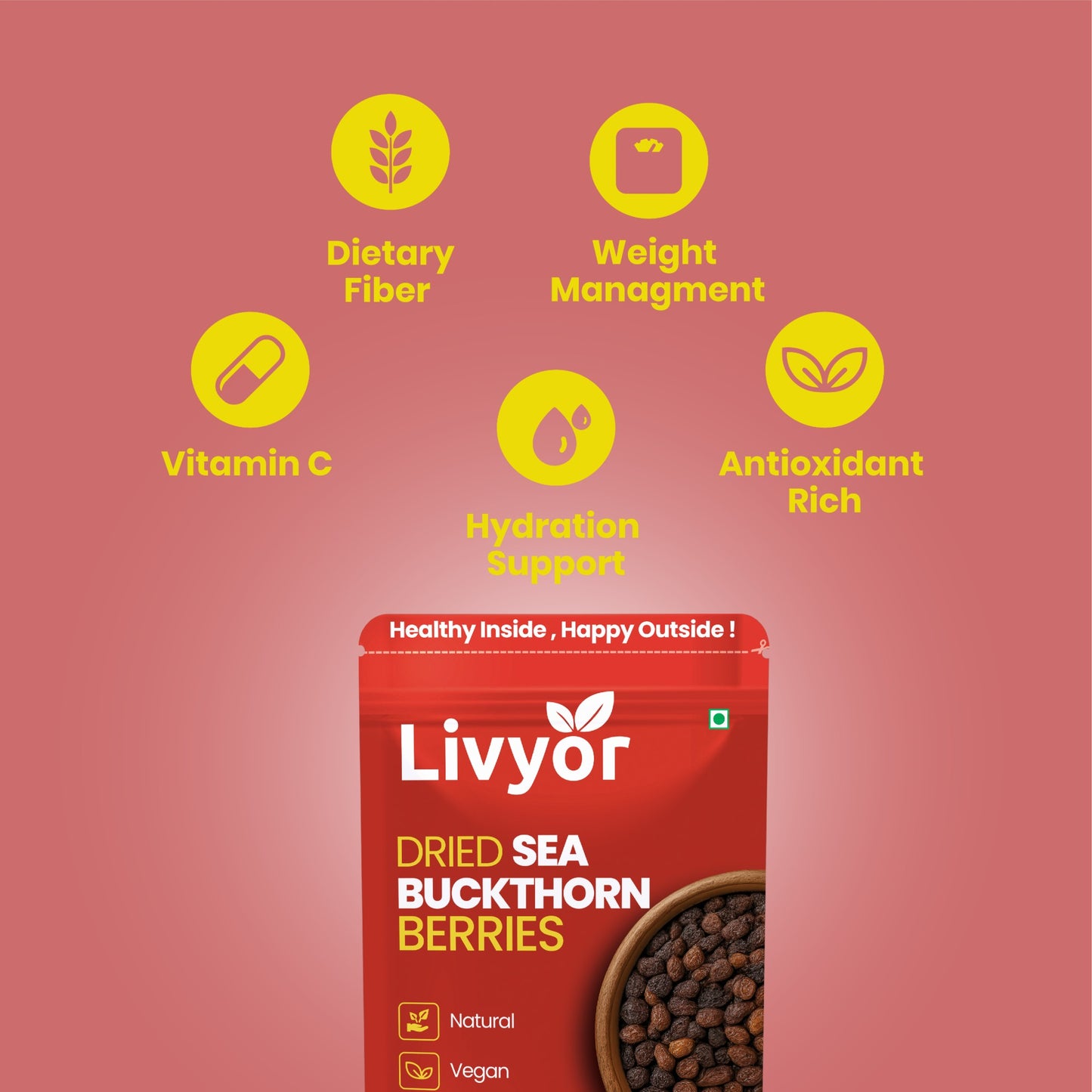 Livyor Dried Sea Buckthorn Berries