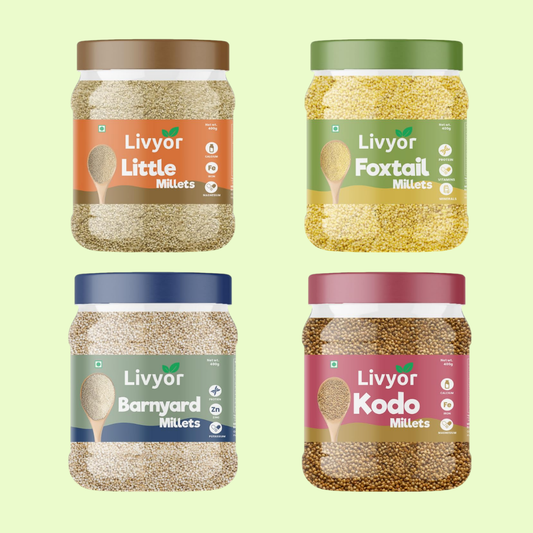 Little, Foxtail, Barnyard & Kodo Millets Combo – 400g Each