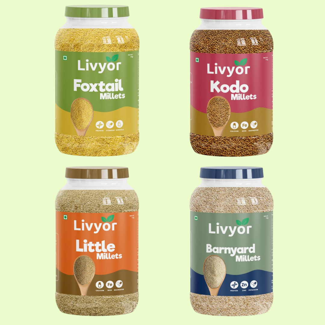 Little, Foxtail, Barnyard & Kodo Millets Combo