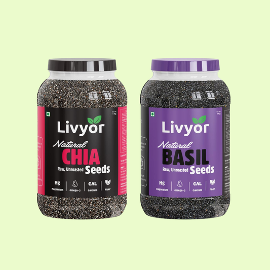 Chia Seeds & Basil Seeds Combo - 1 Kg Each