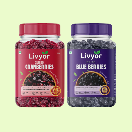 Dried Blueberries & Sliced Cranberries Combo - 200g Each