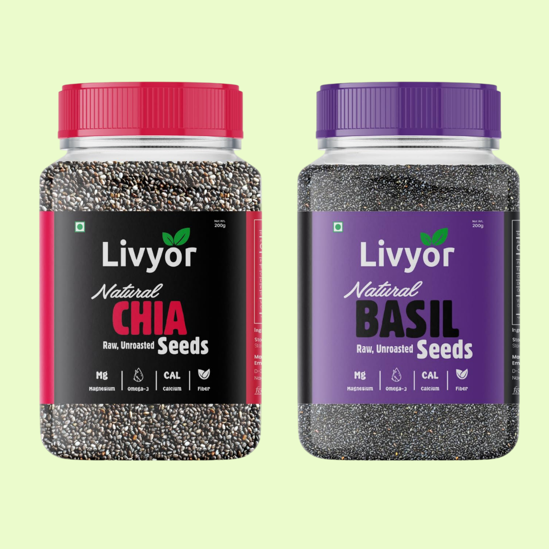 Chia Seeds & Basil Seeds Combo - 1 Kg Each