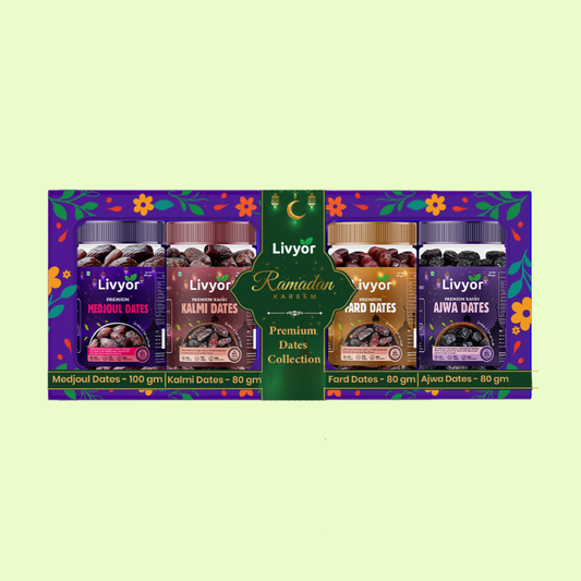 Livyor Premium Dates Combo Box - 340g | Ramadan Gift Box | Khajur/Khajoor