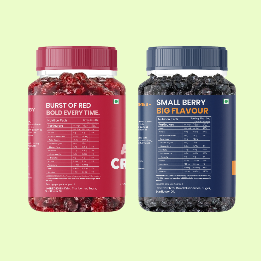 Dried Blueberries & Sliced Cranberries Combo - 200g Each