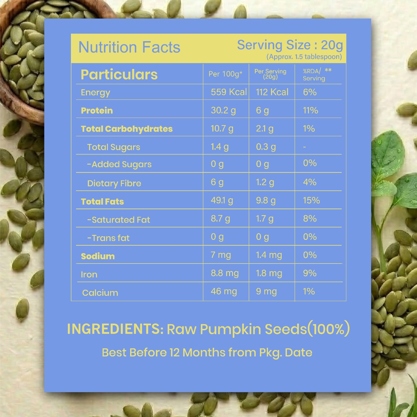 Livyor Raw Pumpkin Seeds